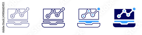 Laptop structure icon in 4 different styles. Thin Line, Line, Bold Line, Duotone. Duotone style. Editable stroke