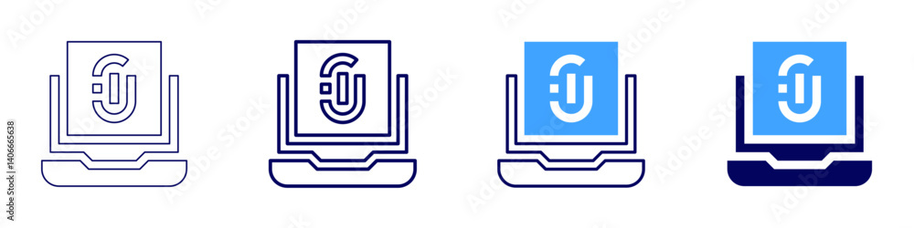 Laptop theme icon in 4 different styles. Thin Line, Line, Bold Line, Duotone. Duotone style. Editable stroke Laptop theme icon in 4 different styles. Thin Line, Line, Bold Line, Duotone. Duotone style. Editable stroke