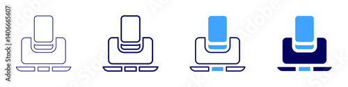 Laptop tap icon in 4 different styles. Thin Line, Line, Bold Line, Duotone. Duotone style. Editable stroke
