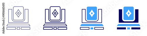Laptop teardown icon in 4 different styles. Thin Line, Line, Bold Line, Duotone. Duotone style. Editable stroke