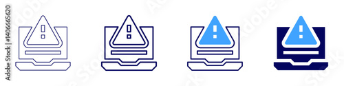 Laptop teaching icon in 4 different styles. Thin Line, Line, Bold Line, Duotone. Duotone style. Editable stroke