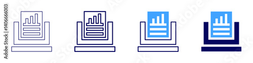 Laptop variant icon in 4 different styles. Thin Line, Line, Bold Line, Duotone. Duotone style. Editable stroke