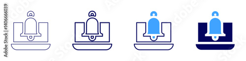 Laptop vibe icon in 4 different styles. Thin Line, Line, Bold Line, Duotone. Duotone style. Editable stroke
