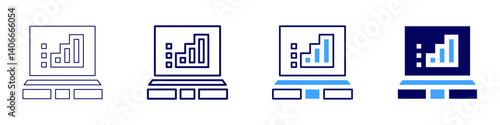 Laptop ventilation icon in 4 different styles. Thin Line, Line, Bold Line, Duotone. Duotone style. Editable stroke