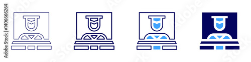 Laptop voice icon in 4 different styles. Thin Line, Line, Bold Line, Duotone. Duotone style. Editable stroke