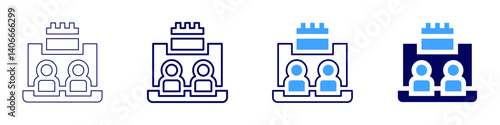 Laptop wireless​ icon in 4 different styles. Thin Line, Line, Bold Line, Duotone. Duotone style. Editable stroke