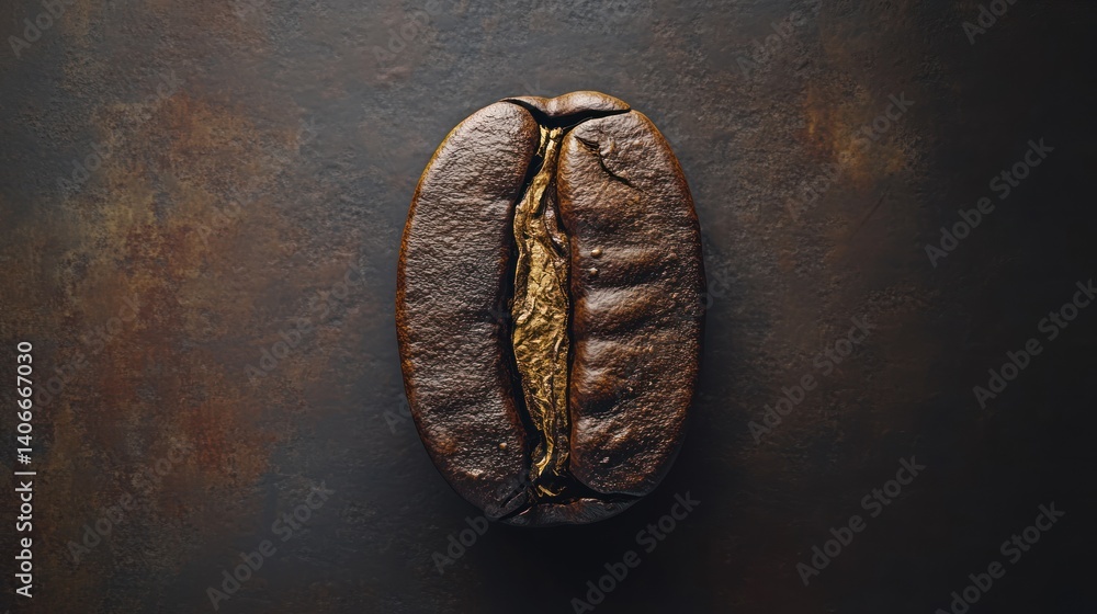 Naklejka premium Close up coffee bean on rustic background. Possible use stock photo for food, beverage, agriculture