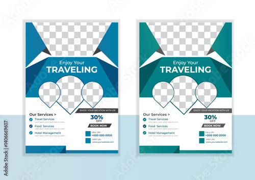 travel flyer design template, tour flyer, tourism color a4 print ready flyer