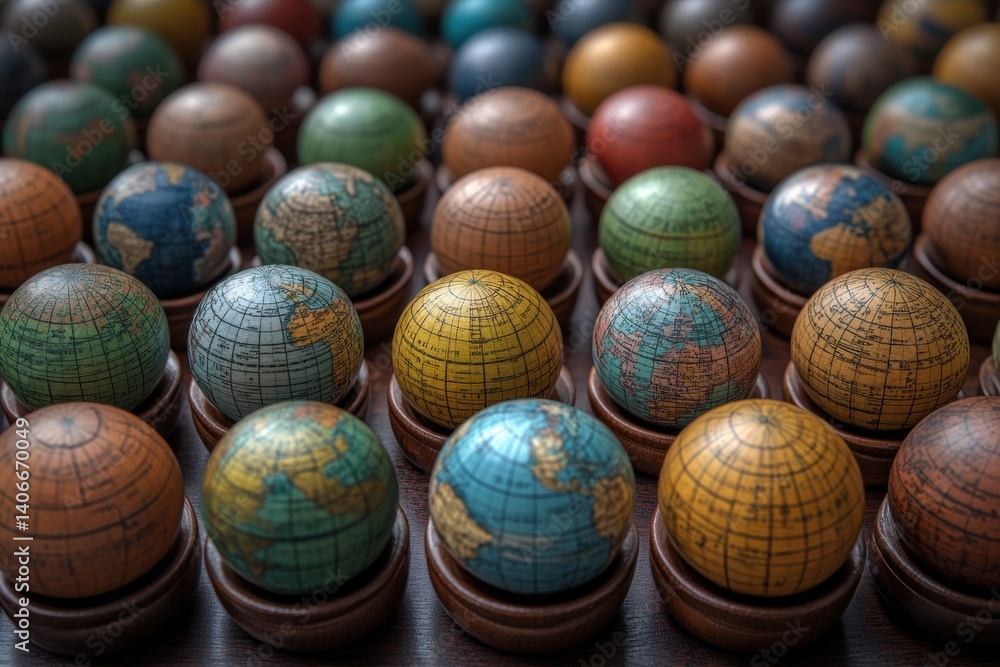 Obraz premium Colorful spherical objects abstract background