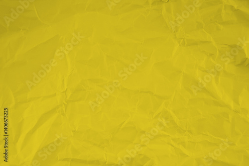 Yellow Color Crumpled paper texture