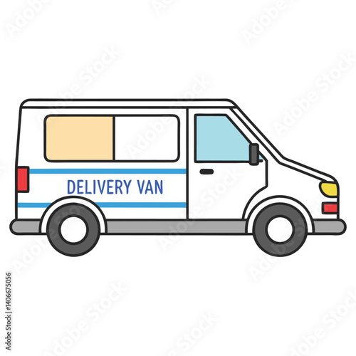 Wallpaper Mural Delivery Van Vector Illustration Side View With Bold Outlines And Simple Design Torontodigital.ca