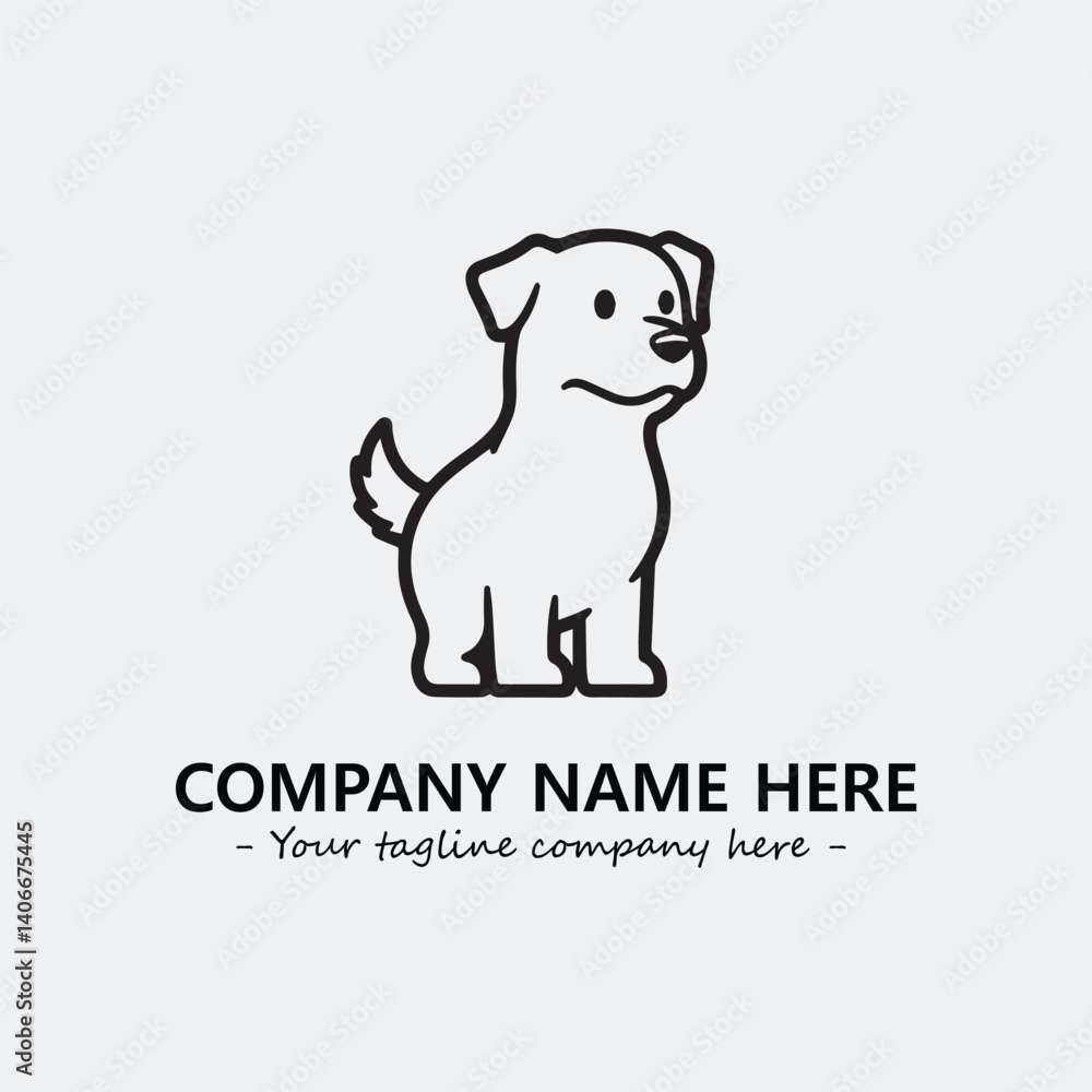 Obraz premium Dog illustration black and white for logo company vector image