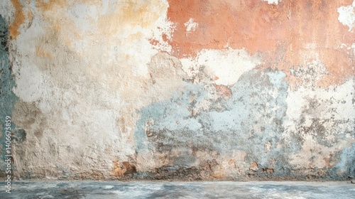 Distressed Wall Background with Peeling Paint for Creative Projects