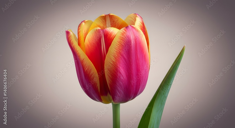 Close-up of Vibrant Tulip Flower with Red and Yellow Petals Close-up of Vibrant Tulip Flower with Red and Yellow Petals