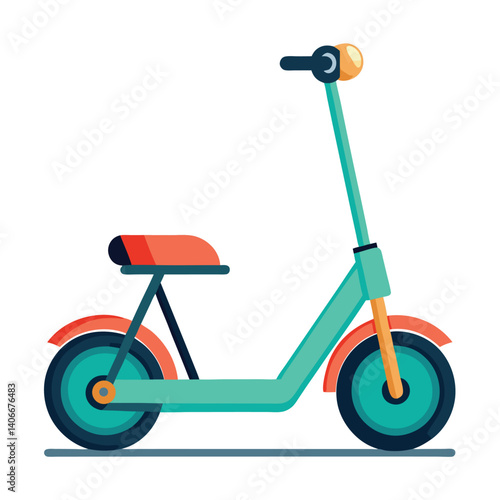 Modern Electric Scooter Design Flat Vector Illustration On White Background