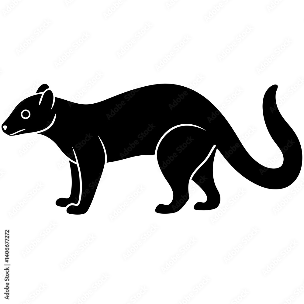 Obraz premium AI Generated African Civet Vector Silhouette Isolate White Background
