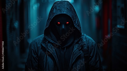 Masked figure in dark alley