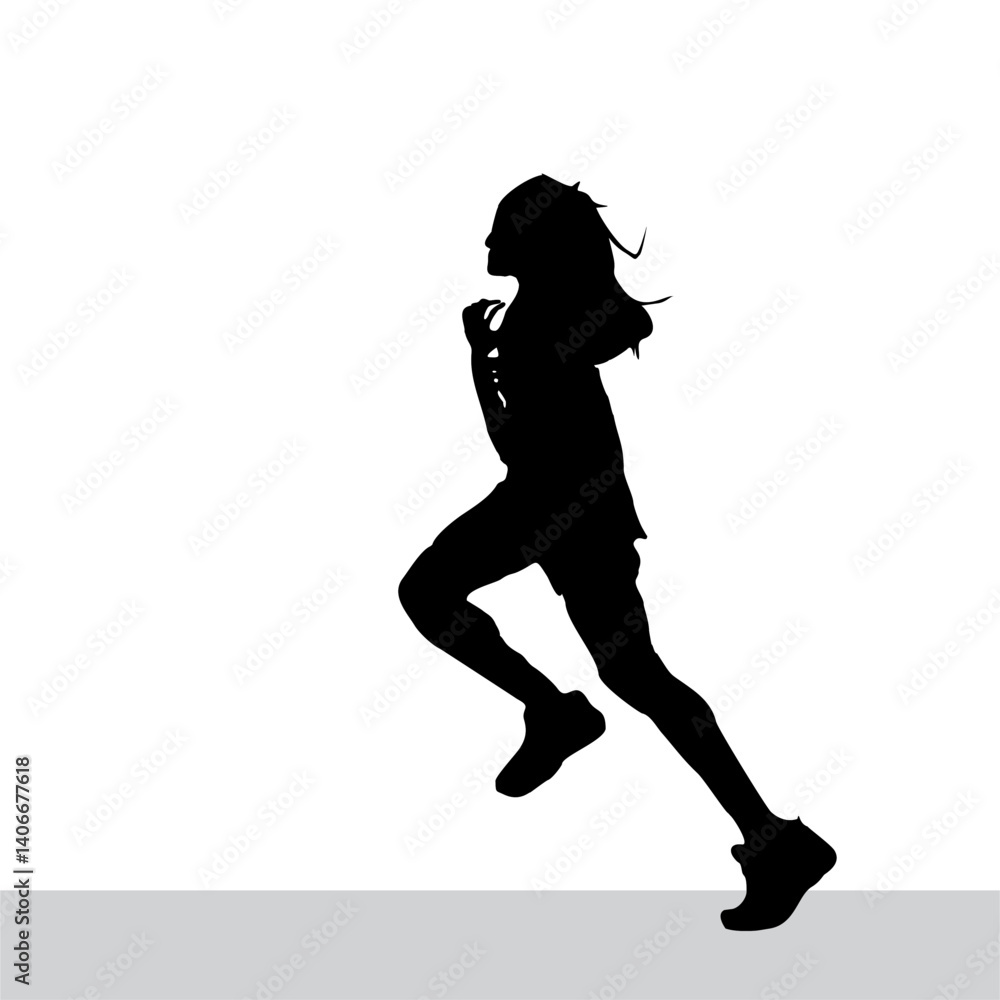 Running vector silhouette, isolated vector silhouette. Running, side view. Running vector silhouette, isolated vector silhouette. Running, side view.