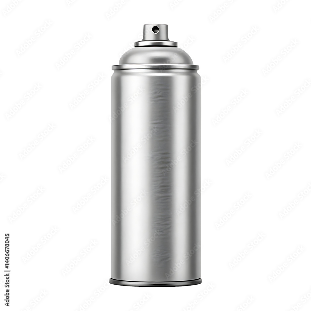 Blank silver aerosol spray can isolated on white background. Blank silver aerosol spray can isolated on white background.