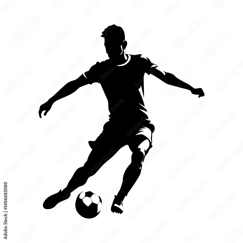 Soccer player vector silhouette. Passing pose. Front view Soccer player vector silhouette. Passing pose. Front view