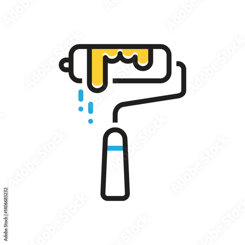 Multi color icon for paint roller