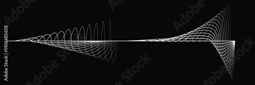 Digital sound equalizer . Audio signal frequency signal . Abstract flow linear fluid wavy shape . Acoustic volume lines .Curved lines pattern . Music sound wave . Vector illustration
