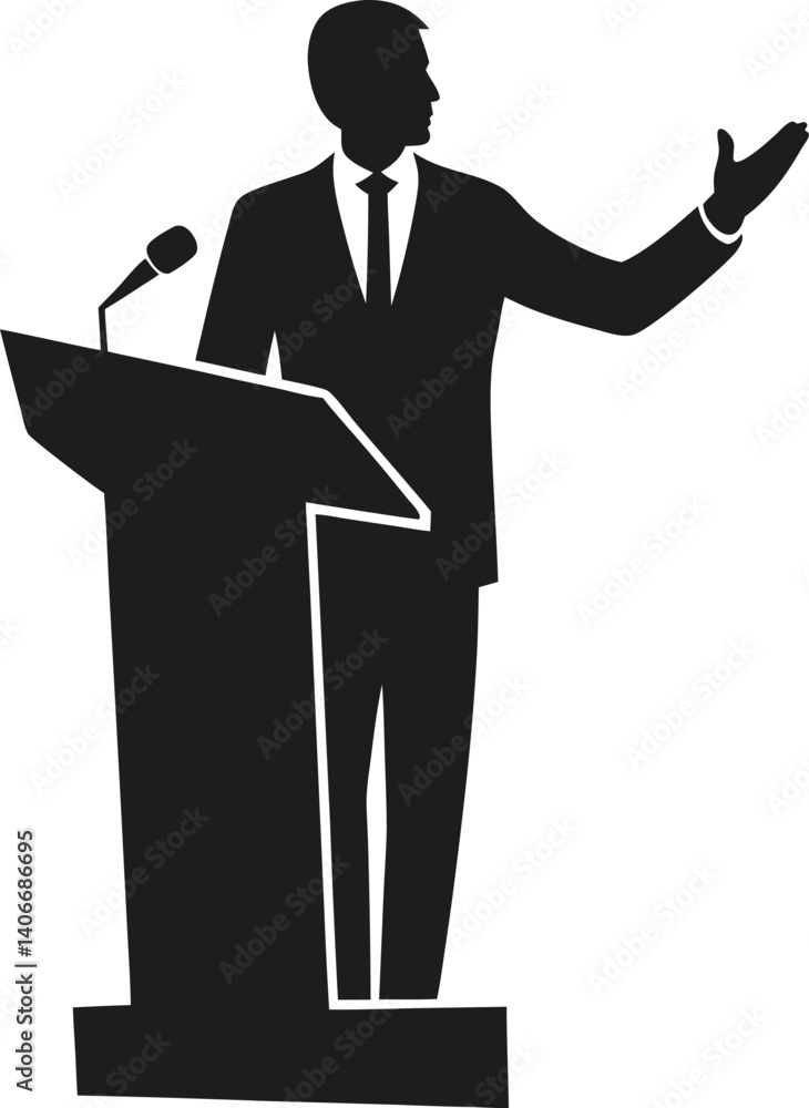 Minimalist Silhouette of Public Presenter Minimalist Silhouette of Public Presenter