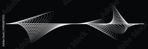 Digital sound equalizer . Audio signal frequency signal . Abstract flow linear fluid wavy shape . Acoustic volume lines .Curved lines pattern . Music sound wave . Vector illustration

