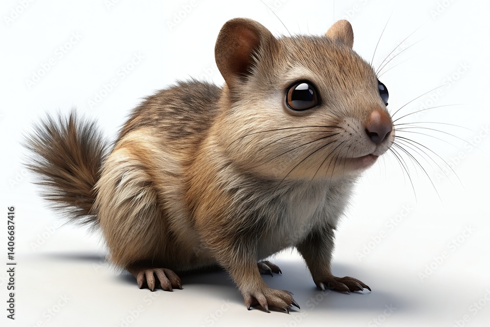 A curious little chipmunk, alert and endearing, sits poised against a stark white background, showcasing its soft fur and expressive eyes in a captivating portrait. A curious little chipmunk, alert and endearing, sits poised against a stark white background, showcasing its soft fur and expressive eyes in a captivating portrait.