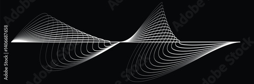 Digital sound equalizer . Audio signal frequency signal . Abstract flow linear fluid wavy shape . Acoustic volume lines .Curved lines pattern . Music sound wave . Vector illustration
