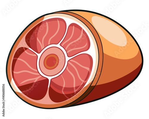 vector illustration of ham no background.