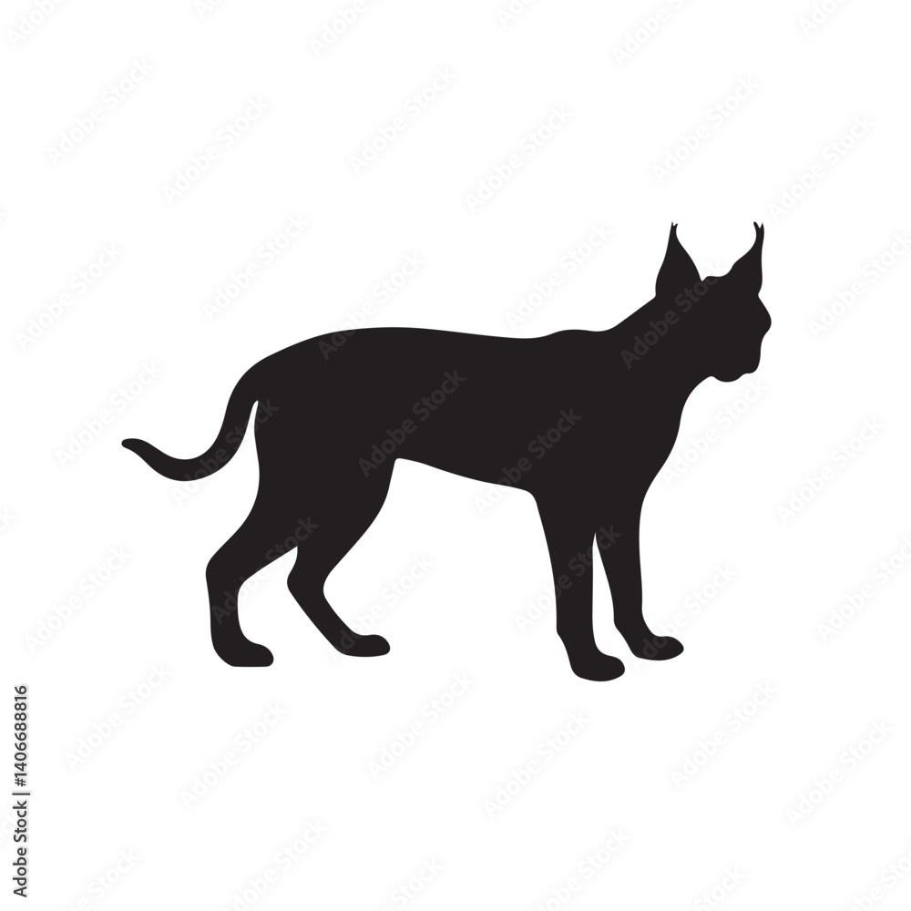 Obraz premium Lynx silhouette icon vector flat design.