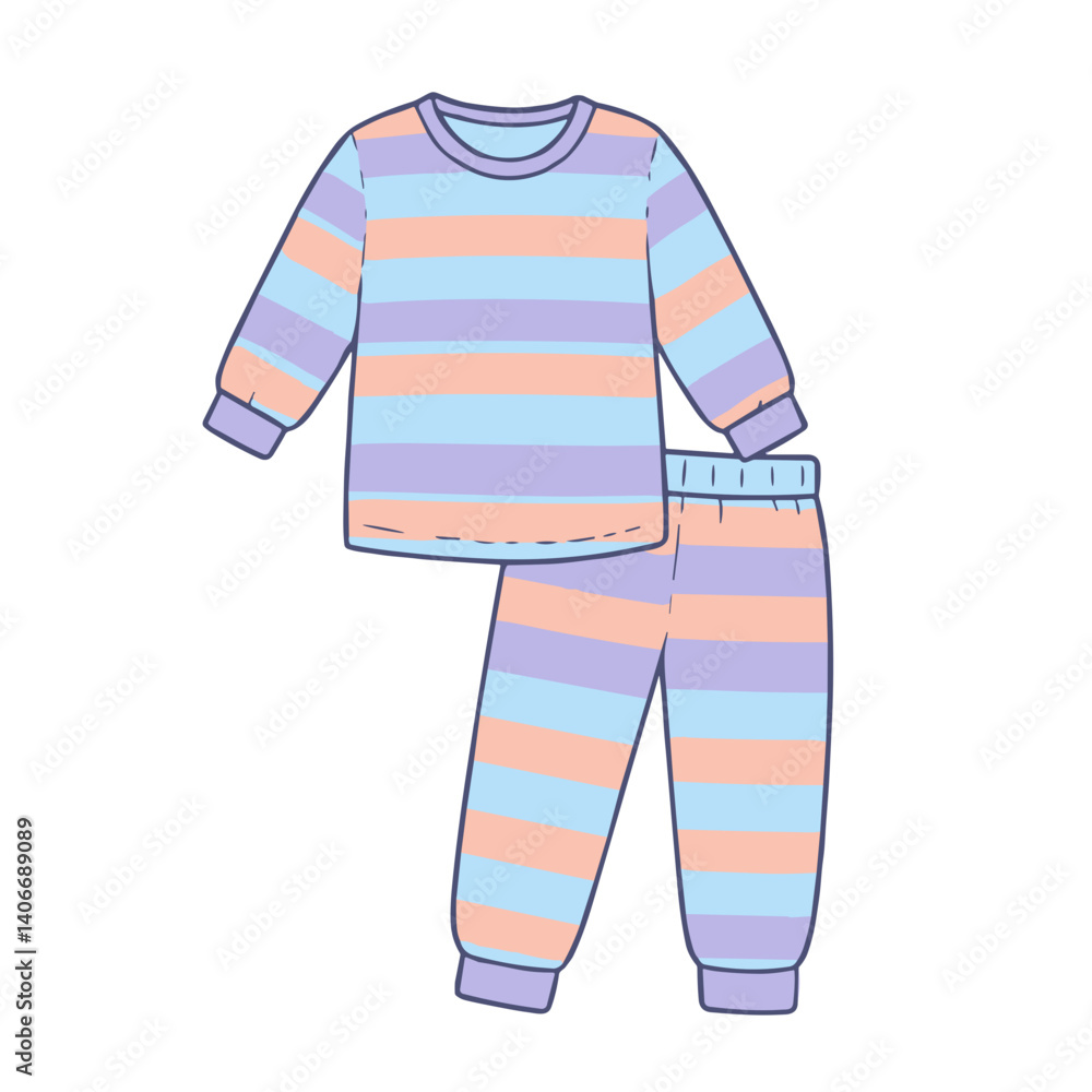 Striped pajamas in soft colors for comfortable sleepwear