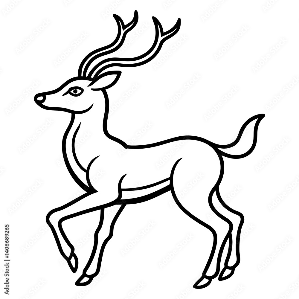 Fototapeta premium deer silhouette line art image