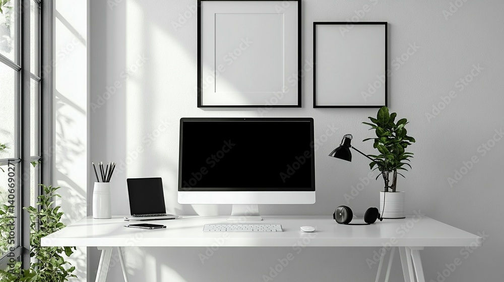 Fototapeta premium Modern Home Workspace Setup