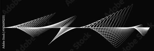 Digital sound equalizer . Audio signal frequency signal . Abstract flow linear fluid wavy shape . Acoustic volume lines .Curved lines pattern . Music sound wave . Vector illustration

