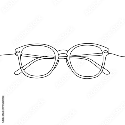 Line Art of Stylish Glasses Against a Minimalist Background  