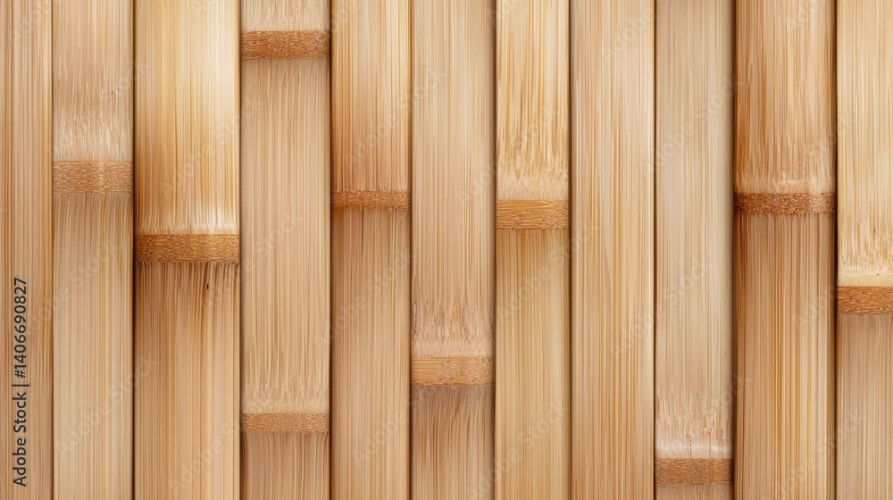 Fototapeta premium A seamless bamboo wood texture, with a unique, linear grain pattern and a light, natural tone, ideal for eco-friendly design applications.