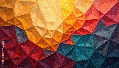 Abstract geometric tapestry, muted earth tones, seamless, illustration, design