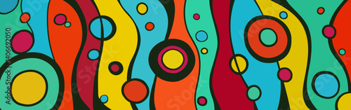 Surreal art illustration in Joan Miro style. Abstract Painting with Geometric Shapes.