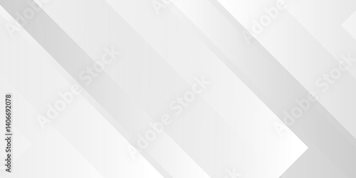 White and gray rectangle geometric concept technology modern futuristic subtle abstract background. Modern gray abstract vector long banner background. Futuristic technology concept graphic design.