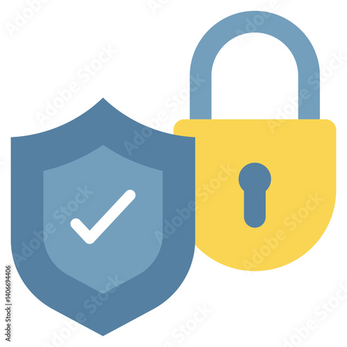 key lock security protection shield flat style icon