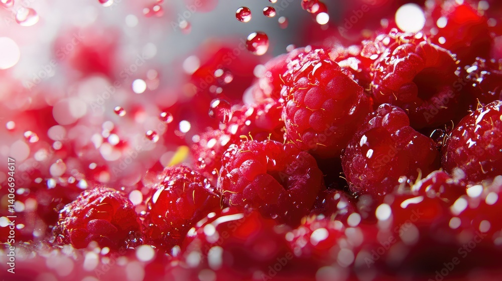 High-resolution macro shot of raspberry pile, vivid red tones and juicy appearance on white High-resolution macro shot of raspberry pile, vivid red tones and juicy appearance on white