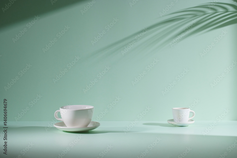 Obraz premium Morning Light and Natural Shadows in a Minimal Living Space.