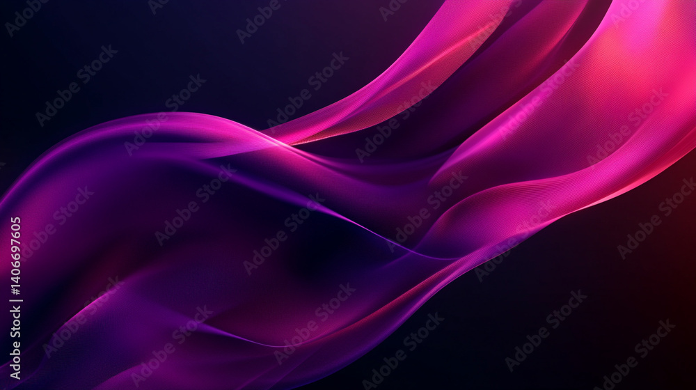 Obraz premium a dark, moody background image of a flowing curtain forming an elegant 'S' shape as it gently blows in the wind. 