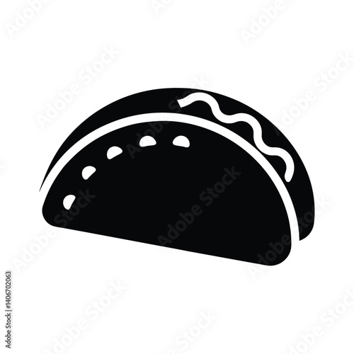Tacos Silhouette Icon for Food Design Concepts