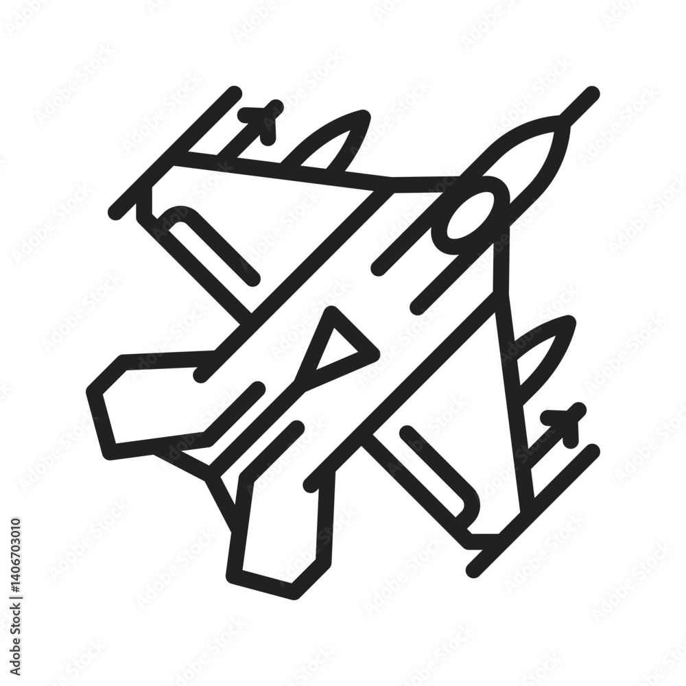 Fighter Jet icon vector image. Suitable for mobile apps, web apps and print media. Fighter Jet icon vector image. Suitable for mobile apps, web apps and print media.