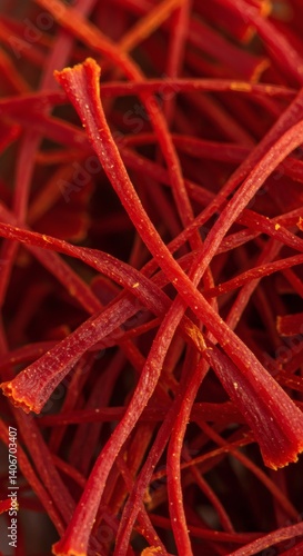 Intricate Saffron Threads: A Rich, Red Close-up