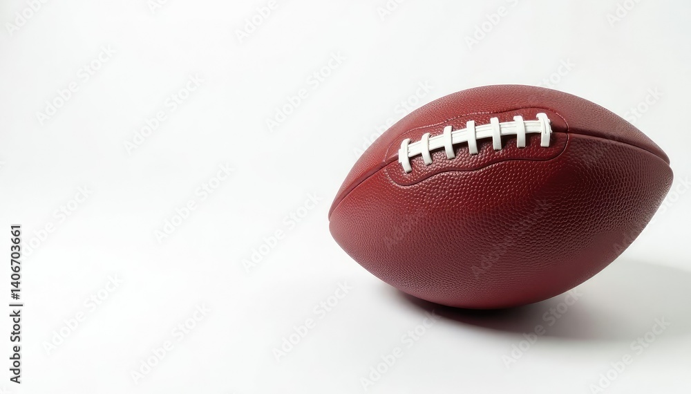 American football, perfectly centered against a pristine white backdrop, high resolution, sports background American football, perfectly centered against a pristine white backdrop, high resolution, sports background