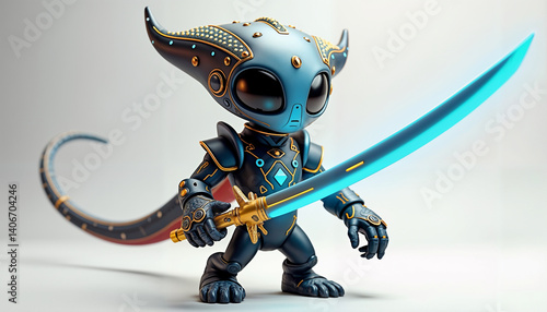 Fantasy Character with Sword and Armor